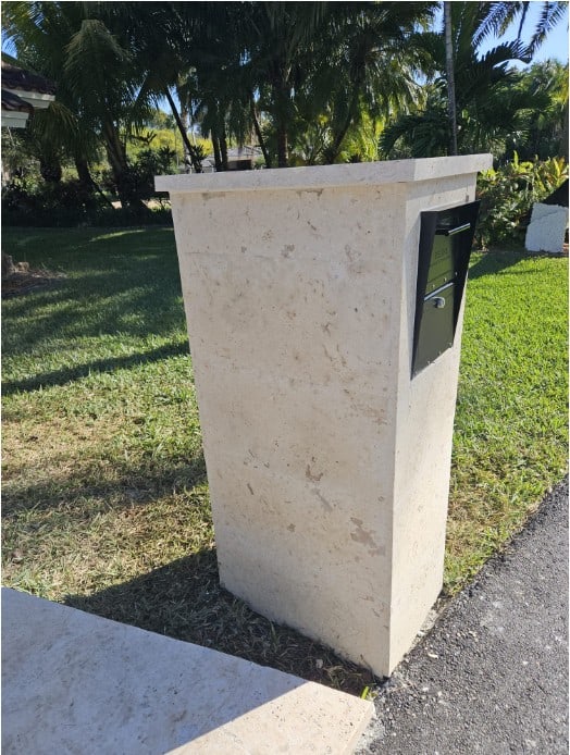 Stone Mailbox Post