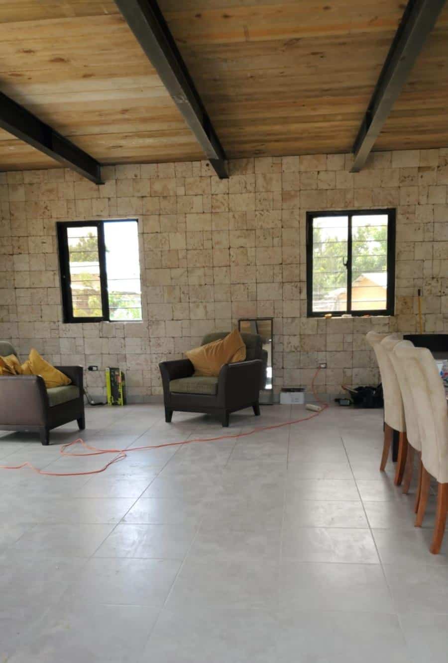 Gold Tumbled Veneer Installation